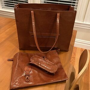 BEIS The Large Work Tote in Maple Croc